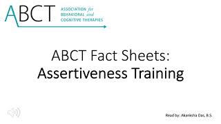 Assertiveness Training - ABCT Fact Sheets