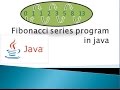 fibonacci series program in java