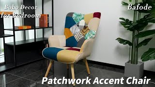 Bafode Patchwork Accent Chair, Boho Decor for Bedroom - Demo Video