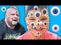 100 LAYERS of EYEBALLS with Caleb and DAD! Playing Funny New Game with Mom!