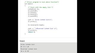 Q2 Interview Question : Reverse a linked list using recursion