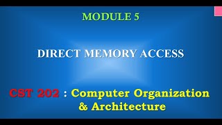 DMA-Direct Memory Access | M5_3 | CST 202 Computer Organisation and Architecture