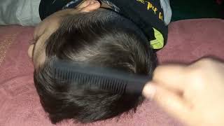 ASMR Hair and Scalp Brush \u0026 Massage: Hair Parting and Scratching | Tingles Soft Spoken Real Person