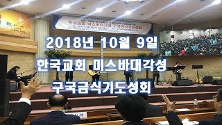 2018년 10월 9일 한국교회 미스바대각성 구국금식기도성회_전체영상