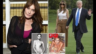 Carla Bruni slams Trump for 'making up' that they had an affair and turns her nose up at Melania's