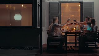 Quiet Family Dinner In Late Evening Stock Video