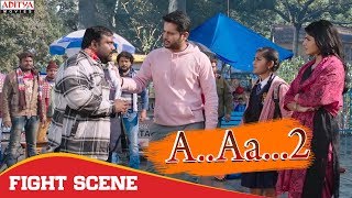 Fight Scene  | A.AA.. 2 (chalmohan Ranga) Hindi Dubbed Movie | Nithiin, Megha Akash.