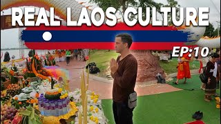 🇱🇦 Traditional Laos Ceremony Opening of The Naga Statue in Savannakhet (Laos Motorbike Trip Ep10)