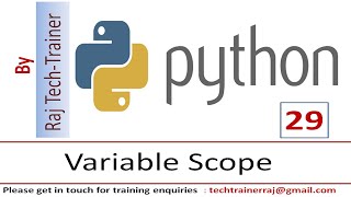 Python Tutorial - Part 29 - Variable Scope | Python for Beginners | Learn Python