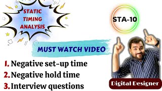 Negative Setup time and Hold time || STA 10 @knowledgeunlimited