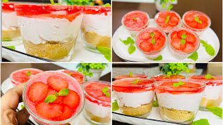 പാർട്ടികളിൽ സ്റ്റാർ ആവാം⭐️|Easy 4Layer Strawberry Pudding Recipe|Strawberry Cream pudding recipe 🍓