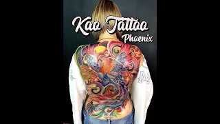 สักเต็มหลังนกฟีนิกซ์ Phoenix Tattoo , Full back tattoo by Kao Tattoo รับสักลายช่างเก๊า จันทบุรี