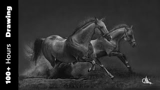 Hyperrealistic Horses drawing | Details