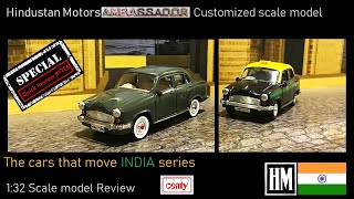 Hindustan Ambassador scale model unboxing \u0026 review. 1:32 Cars that move India, Delhi Taxi \u0026 Custom