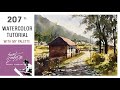 watercolor landscape painting tutorial | light and shadow | village scene | Sunil Linus De