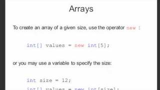 Java Programming 18 Arrays