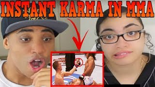 Instant Karma in MMA REACTION | MY DAD REACTS