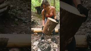 Real FOREST GIRL survival Skills🔥#shorts #bushcraft #satisfying #survival #outdoors #bestoutdoor