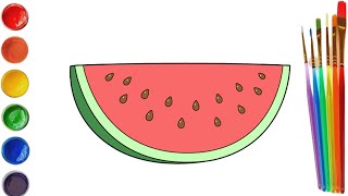 Bolalar uchun Tarvuz rasm chizish/Drawing Watermelon for children/Рисование Арбуз для детей