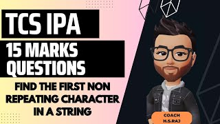 TCS IPA 15 Marks Coding Question | print the non repeating character substring | JAVA