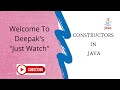 Java Session 3 : Constructor in Java, Constructor Overloading, Program | Just Watch | English