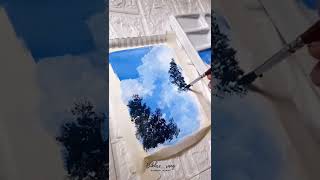Painting realistic clouds using fingers😱 #realistic #clouds #gouache #artvideo #realisticdrawing