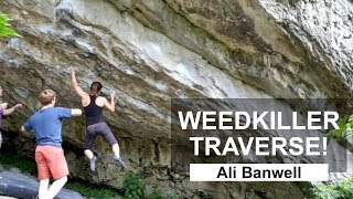 Psychi Athlete Ali Banwell climbing 'Weedkiller Traverse' - 7b!