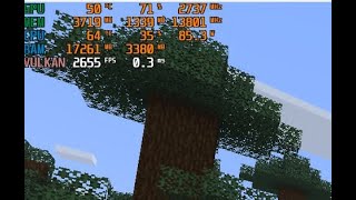 Minecraft with Vulkan rendering and GPU accelerated chunk generation (OpenCL C2ME)
