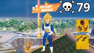 79 Elimination VEGETA Solo Vs Squads Zero Build Gameplay WINS (NEW Fortnite Chapter 6)