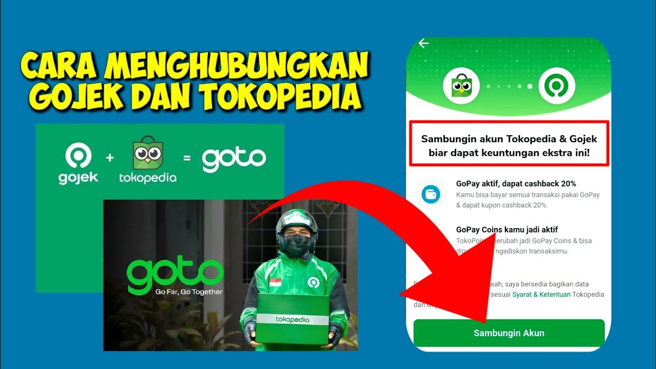 Cara Menghubungkan Gojek Dan Tokopedia (GoTo) || Tutorial Mudah # ...