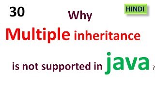 Why java doesn't support multiple inheritance #30 Java Tutorial HINDI