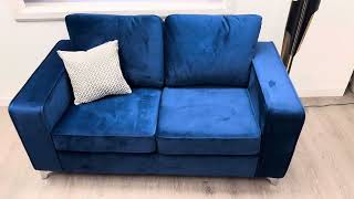 Sofamax Amalfi Velvet Sofas 3+2 Sofa Suite Blue Velvet Classic