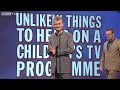 mock the week unlikely things to hear on a children s tv program bbc