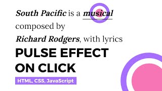 Pulse Effect On Click - HTML + CSS + JS