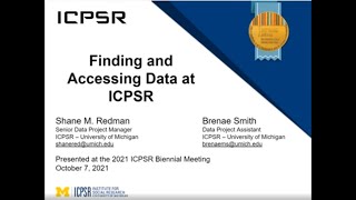 Finding and Accessing Data at ICPSR