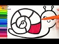 how to draw a snail 🐌 draw and color a cute snail 🐌🌈 drawings for kids