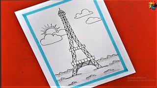How to Draw | Tower Drawing | Easy Drawing tutorial | I Eiffel Tower Pencil Art