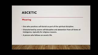 Meaning  of Ascetic | O-Dictionary