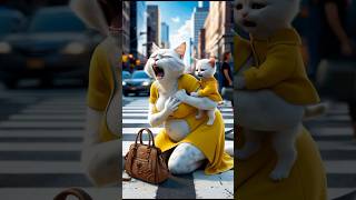 Pregnant Cat Mom's Life CHANGED by Hero Kitten! #cat #catlover #shorts #shortvideo #funny #cartoon