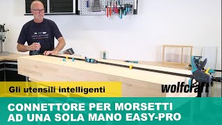 Connettore per unire due morsetti per uso ad una sola mano |wolfcraft