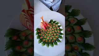 Yummy Cucumber Peacock - Cucumber Carving Garnish #fruitcarving #shortvideo #shorts