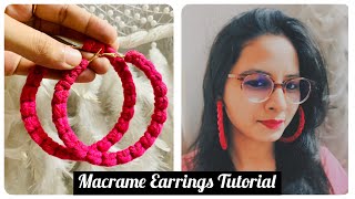 Macrame Earrings Tutorial | DIY Macrame Earrings |Boho Earrings For Beginners |Step By Step Tutorial