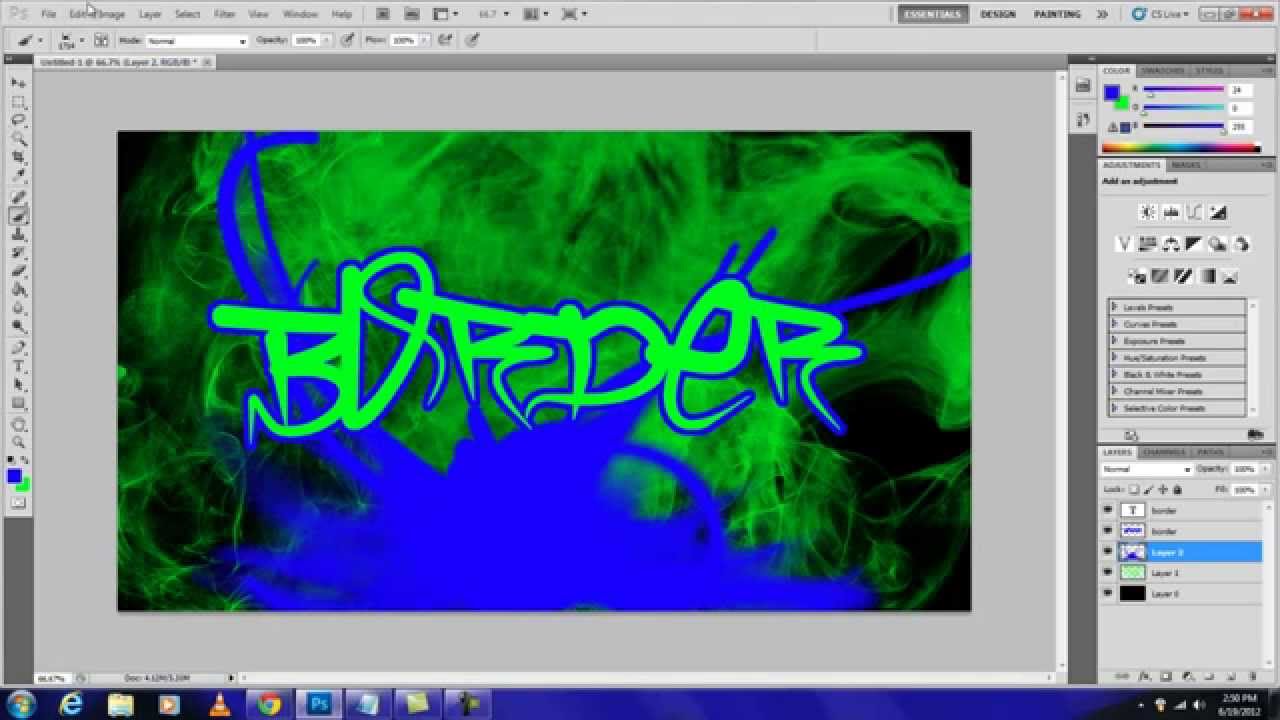 Tutorial: How To Create A Border (around Text) In Photoshop - YouTube