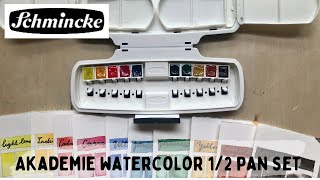 SCHMINCKE Akademie Watercolor 10 colour 1/2 Pan Set + GIVEAWAY!