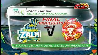 PSL 3 Final| Peshawar Zalmi Vs Islamabad United FINAL Full Match Highlights 2018