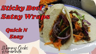 Sticky Beef Satay Wraps|GOUSTO link in description box. #food #homemade #simplefood #cooking