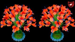 Plastic Bottle Flower Vase Craft - Paper Flowers - Home Decor Ideas | DIY Guldasta