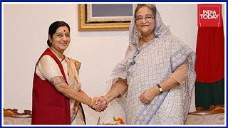 Sushma Swaraj Meets Bangladesh PM Sheikh Hasina