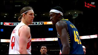 Pascal Siakam and Kelly Olynyk rub shoulders 🫣