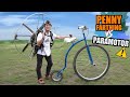 EXTREME PENNY FARTHING BIKE VS POWERFUL PARAMOTOR!